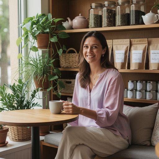 Biljni čajevi u staklenim posudama s svježim začinskim biljem i voćem.